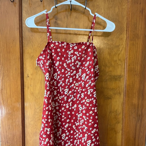Red Floral Short Dress - Picture 1 of 3